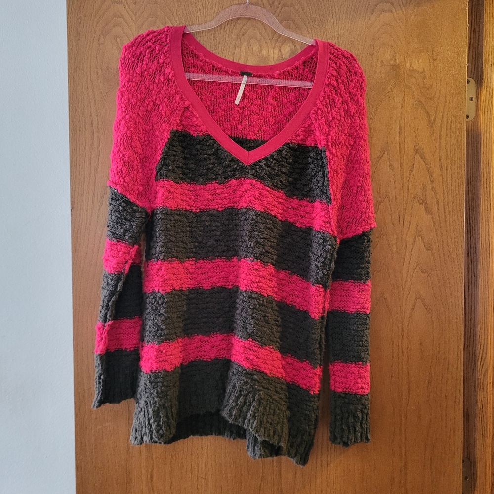 Free People Rugby Knit Sweater GUC Size Small